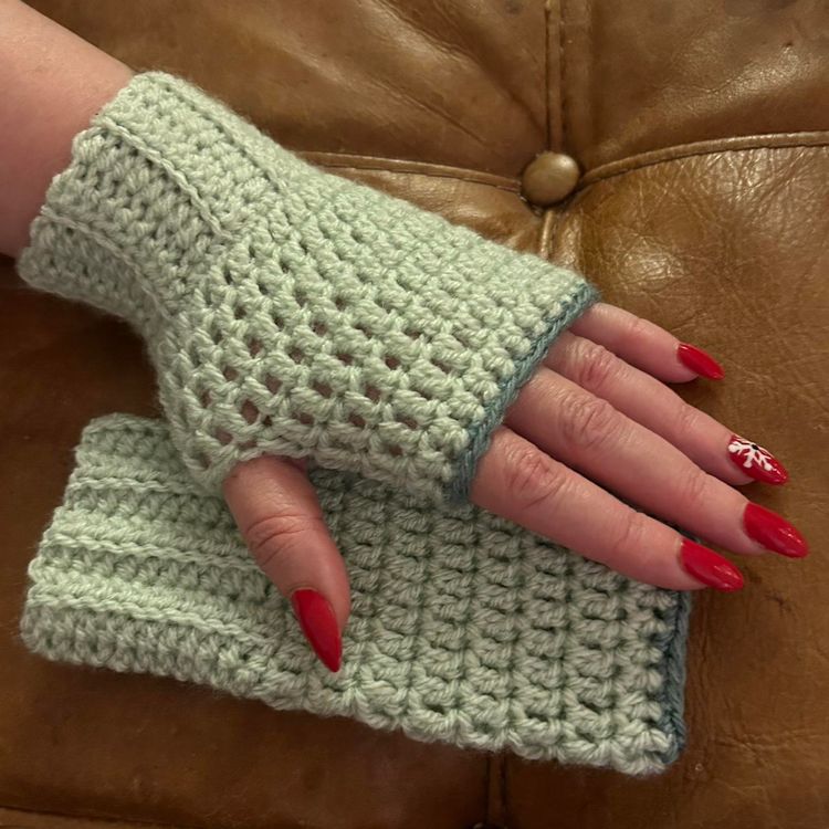 Crocheted Fingerless Gloves image 1